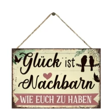 A Felicidade é Ter Vizinhos Como Você - Decoração Rústica para Casa, Escritório e Quarto com Design de Pássaro e Folha, Presente Perfeito para Feriados, Decoração de Cafeteria | Encantadora Arte de Parede | Trabalho Decorativo em Madeira, 2D Plano, Perfeito para Decoração de Ambiente