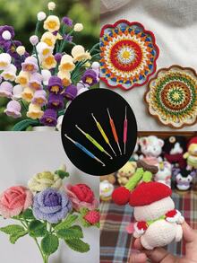 1pc TPR Soft Rubber Double-Ended Crochet Hook, Handcraft DIY Knitting Tool - Multicolor - View 3