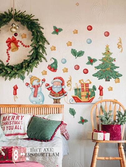 1pc Creative Christmas Theme Decorative Stickers For Bedroom, Living Room, Stairs, Wall Decoration, Interesting Birthday Graduation Gift, Holiday Decoration Stickers Christmas Decoration XMAS Decor Christmas Tree Gift Decor Thanksgiving Wedding Home Decor Home Decor Fall Decor Autumn Decor Birthday Decorations For Gifts Party Supplies Indoor Outdoor Garden Holiday Festival Decor Halloween Decor Wall Decor Halloween Ornaments Christmas Decoration XMAS Decor Christmas Tree Gift Decor Thanksgiving Wedding Home Decor Home Decor Fall Decor Autumn Decor Birthday Decorations For Gifts Party Supplies Indoor Holiday Festival Decor Halloween Decor Wall Decor Halloween Ornaments