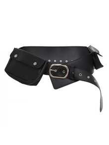 1 chiếc túi đeo hông phong cách Mỹ cổ điển có túi, trang trí bằng đinh tán, thắt lưng thời trang Punk đa năng - Nhiều màu - Xem 3