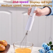Foldable Cake Mixer With 2 Stainless Steel Beaters, Cordless Egg Whisk, 1200mAh Battery, Suitable For Mixing Eggs, Coffee, Milk And Other Liquids In Various Containers, Convenient Breakfast Supplies, Family Dinner Supplies, Party Supplies