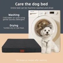 1PC Orthopedic Foam Pet Bed With Foam Filling & Removable Washable Short Plush Fur Cover Orthopedic Waterproof Dog Bed For Crate Bottom For Large, Jumbo, Medium, Small Dogs Cats Breeds In All Seasons - Dark Grey - View 12