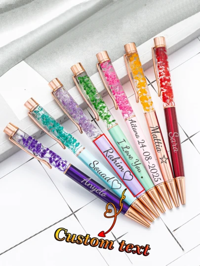 Customized Text Logo Creative DIY Oil Diffuser Pen, Laser Engraved Logo Metal Ballpoint Pen, Fashion Luxury Pen, Wedding Gift Pen, Personalized Inspirational Pen, Back To School Gift, Perfect Gift For Friends, Teachers, Family, Colleagues For Daily Use
