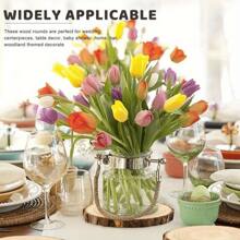 20/5/10 Pieces Of Country Pine DIY Wood Chips -3-5.5 Diameter Disc With Bark, Pre Polished And Polished - Perfect For DIY Projects, Christmas Decorations, Wedding Centers And Holiday Decorations