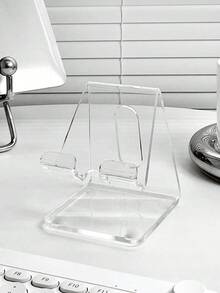 1pc Desktop Phone Holder Storage Shelf Creative Internet Celebrity Acrylic Decoration Transparent Student Tablet Stand (Remove Protective Film)