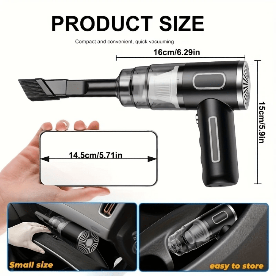 Upgraded Version Of Portable Wireless Handheld Vacuum Cleaner, One-Time Suction Of Snack Debris/Pet Hair, Dust Collection Box + Washable Filter, Whirlwind Suction Wireless Vacuum Cleaner.USB Rechargeable (2000mah) Large-Capacity Lithium Battery, Suitable For Car/Office/Home