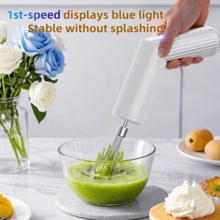 Foldable Cake Mixer With 2 Stainless Steel Beaters, Cordless Egg Whisk, 1200mAh Battery, Suitable For Mixing Eggs, Coffee, Milk And Other Liquids In Various Containers, Convenient Breakfast Supplies, Family Dinner Supplies, Party Supplies
