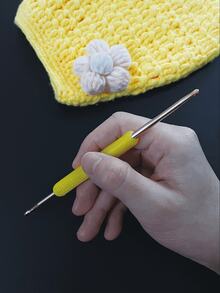 1pc TPR Soft Rubber Double-Ended Crochet Hook, Handcraft DIY Knitting Tool - Multicolor - View 5
