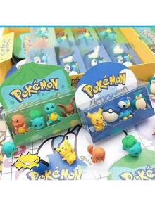 pokemon 8 قطع مجموعة أقلام محو بتصميمات بوكيمون، أشكال حيوانات ومخلوقات متعددة، مواد مناسبة لقرطاسية الطلاب والهدايا والجمع، ألوان زاهية، عملية