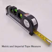 Precision Laser Level With Dual Scale Ruler, Horizontal Ruler Kit, Multipurpose Laser Level Tool, Made Of Polyester Material, Powered By AG13/LR44 Button Battery (Non-Rechargeable), For Accurate On-Site Marking, Suitable For Construction Decoration, Woodworking Installation, Home DIY, Mechanical Equipment Installation, Surveying And Measurement - Multicolor 02 - View 9