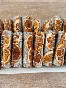 Vara de salvia blanca y salvia de canela naranja para limpiar el espacio, eliminar la energía negativa, viene con instrucciones