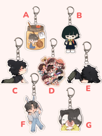 1 pieza Llavero de acrílico con diseños de dibujos animados/Llavero de : Llavero de anime Kpop con personajes, accesorios de bolso, joyas divertidas y regalos para fans. Ideal para novios, novias, familiares, maestros, regalos de fiesta, decoraciones de teléfono celular con temática ARMY.