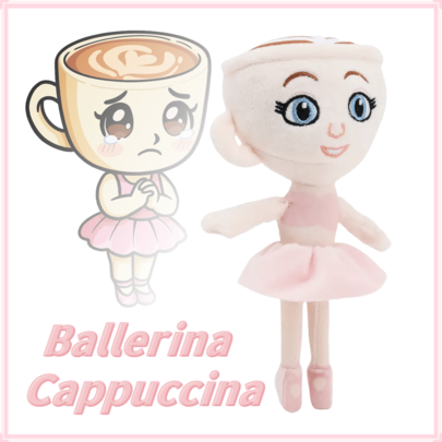 22cm/8.66in Tung Tung Tung Sahur Plush Ballerina Cappuccina Cute Kawaii Plush Toys Christmas Holidays Everyday Use Ideal Gift Festive Decorations Game Movie Gift Plush Toys