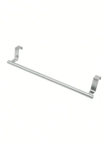 1个不锈钢门后毛巾架，厨房浴室门后毛巾杆挂钩，无需钻孔即可悬挂收纳，适用于多种场景，例如厨房（悬挂抹布、洗碗巾、手巾等）、浴室（悬挂毛巾、浴巾、面巾等）、卧室（悬挂小件衣物、围巾、袜子等），有效利用门后空间，让您的家更整洁。浴室配件 浴室工具