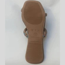 Sandália rasteirinha feminina tiras de Strass Brilho