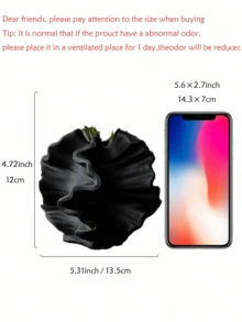 现代简约创意树脂花瓶装饰，客厅玄关电视柜，办公桌桌面家居装饰花瓶，奢华高端艺术花盆，陶瓷披萨造型咖啡桌电视柜装饰，圣诞节和派对礼物的最佳选择 - 彩色 - 查看 16