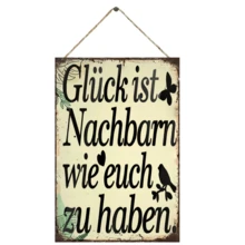 A Felicidade é Ter Vizinhos Como Você - Decoração Rústica para Casa, Escritório e Quarto com Design de Pássaro e Folha, Presente Perfeito para Feriados, Decoração de Cafeteria | Encantadora Arte de Parede | Trabalho Decorativo em Madeira, 2D Plano, Perfeito para Decoração de Ambiente