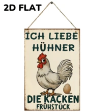 Decoração de Madeira Rústica para Pendurar com Frase em Alemão, Presente para Amantes da Vida no Campo, Decoração de Fazenda, Peça de Decoração Retrô, Decoração de Varanda, Obra de Arte em Estilo Campestre | Design Alegre