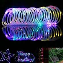 1pc Solar Powered LED String Lights, Tubular Rope Fairy Garden Lights, Outdoor Garden Decoration, 3 Sizes: 866.14in/472.44in/275.59in, Halloween Decorative Lights - Multicolor - View 22