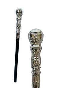 Cetro con cabeza redonda para adultos de Halloween, accesorio de cosplay con cabeza de serpiente, cetro del rey, cetro de mago o bruja, cetro con cabeza redonda enchapado - Multicolor - Ver 11