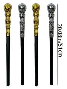 Cetro con cabeza redonda para adultos de Halloween, accesorio de cosplay con cabeza de serpiente, cetro del rey, cetro de mago o bruja, cetro con cabeza redonda enchapado - Multicolor - Ver 1