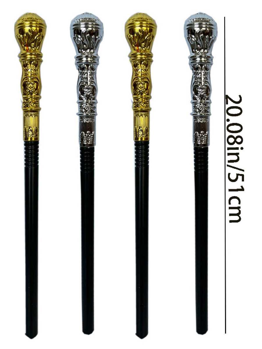 Cetro con cabeza redonda para adultos de Halloween, accesorio de cosplay con cabeza de serpiente, cetro del rey, cetro de mago o bruja, cetro con cabeza redonda enchapado - Multicolor - Ver 1