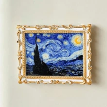 1pc Van Gogh Art Series Fridge Magnet, High-Grade Starry Sky Creative Magnetic Picture Frame Retro 3d Cultural And Creative Decorative Sticker - 1 - Xem 3