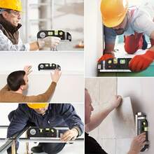 Precision Laser Level With Dual Scale Ruler, Horizontal Ruler Kit, Multipurpose Laser Level Tool, Made Of Polyester Material, Powered By AG13/LR44 Button Battery (Non-Rechargeable), For Accurate On-Site Marking, Suitable For Construction Decoration, Woodworking Installation, Home DIY, Mechanical Equipment Installation, Surveying And Measurement - Multicolor 02 - View 10