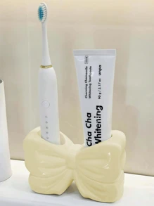 1 buc Suport pentru periuță de dinți cu fundă asimetrică în stil nordic, suport pentru periuță de dinți electrică, suport pentru depozitarea machiajului, organizator pentru periuță de dinți, raft decorativ pentru biroul de acasă, decor estetic pentru cameră, decorare pentru casă, organizare care economisește spațiu, accesorii pentru bucătărie, baie, dormitor