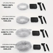 1pc Solar Powered LED String Lights, Tubular Rope Fairy Garden Lights, Outdoor Garden Decoration, 3 Sizes: 866.14in/472.44in/275.59in, Halloween Decorative Lights - Multicolor - View 12