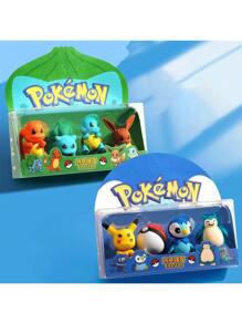 pokemon 8 قطع مجموعة أقلام محو بتصميمات بوكيمون، أشكال حيوانات ومخلوقات متعددة، مواد مناسبة لقرطاسية الطلاب والهدايا والجمع، ألوان زاهية، عملية