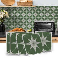 Star Pattern Tile Sticker, Peel & Stick Backsplash Wall Tile Sticker, Self-Adhesive Waterproof Removable Wall Decal For Home Decor, Ornaments, Sticker Tiles, Sticker Decorations, Adhesive Stickers, Decorative Sticker Set