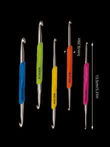 1pc TPR Soft Rubber Double-Ended Crochet Hook, Handcraft DIY Knitting Tool - Multicolor - View 1