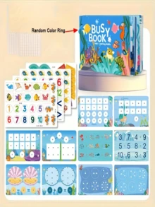 1/4 Libro interactivo ocupado, enriquecimiento de habilidades artesanales, aprendizaje y entretenimiento silencioso, pegatinas desprendibles, desarrollo del poder cerebral, mejora de la destreza manual, pequeño regalo para fiesta de Navidad - Multicolor - Ver 9