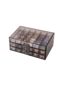 1pc Desktop Mini 72-Slot Transparent Jewelry Storage Box, Compartment Style Dust-Proof Small Items Organizer - Multicolor - View 11