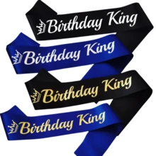 Birthday King Celebrate Your Birthday In Style With This Black And Blue Satin Sash For Men - Perfect For 18th, 20th, 30th, 40th, 50th, And 60th Birthdays - Add A Touch Of Elegance To Your Party Decorations Party Supplies Ribbon