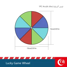 TX 1 件亚克力派对活动抽奖幸运转轮道具，游戏抽奖不受控制可擦除 DIY 彩票转轮 - 彩色 - 查看 8