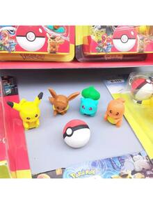 pokemon 8 قطع مجموعة أقلام محو بتصميمات بوكيمون، أشكال حيوانات ومخلوقات متعددة، مواد مناسبة لقرطاسية الطلاب والهدايا والجمع، ألوان زاهية، عملية