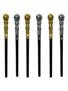 Cetro con cabeza redonda para adultos de Halloween, accesorio de cosplay con cabeza de serpiente, cetro del rey, cetro de mago o bruja, cetro con cabeza redonda enchapado - Multicolor - Ver 7