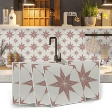 Star Pattern Tile Sticker, Peel & Stick Backsplash Wall Tile Sticker, Self-Adhesive Waterproof Removable Wall Decal For Home Decor, Ornaments, Sticker Tiles, Sticker Decorations, Adhesive Stickers, Decorative Sticker Set