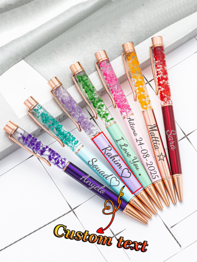 Customized Text Logo DIY Oil Diffuser Pen, Laser Engraved Logo Metal Ballpoint Pen, Personalized Inspirational Pen For Wedding Gift, Executive Stationery, Graduation Gift