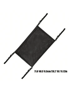 Large Capacity Car Ceiling Storage Net – Durable Black Polyester Mesh With Multiple Compartments, Easy Install Universal Fit, Road Trip & Travel Organizer