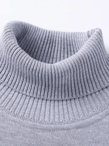 Sudadera con cuello alto para adolescentes, suéter grueso de punto con forro térmico, otoño/invierno