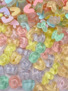 10-100pcs Cute Smooth Multicolor Resin Alphabet Craft Accessories - Suitable For DIY Projects, Can Be Combined With Modeling Clay To Create Your Own Designs, Freely Assemble Preferred Words, Suitable For Holiday Creations Like Halloween, Christmas, Etc. - Letter Type - View 8