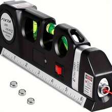Precision Laser Level With Dual Scale Ruler, Horizontal Ruler Kit, Multipurpose Laser Level Tool, Made Of Polyester Material, Powered By AG13/LR44 Button Battery (Non-Rechargeable), For Accurate On-Site Marking, Suitable For Construction Decoration, Woodworking Installation, Home DIY, Mechanical Equipment Installation, Surveying And Measurement - Multicolor 02 - View 3