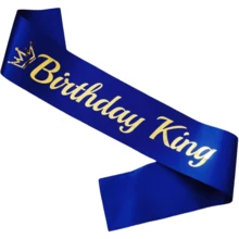 Birthday King Celebrate Your Birthday In Style With This Black And Blue Satin Sash For Men - Perfect For 18th, 20th, 30th, 40th, 50th, And 60th Birthdays - Add A Touch Of Elegance To Your Party Decorations Party Supplies Ribbon