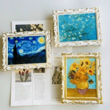 1pc Van Gogh Art Series Fridge Magnet, High-Grade Starry Sky Creative Magnetic Picture Frame Retro 3d Cultural And Creative Decorative Sticker - 1 - Xem 4