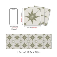 Star Pattern Tile Sticker, Peel & Stick Backsplash Wall Tile Sticker, Self-Adhesive Waterproof Removable Wall Decal For Home Decor, Ornaments, Sticker Tiles, Sticker Decorations, Adhesive Stickers, Decorative Sticker Set