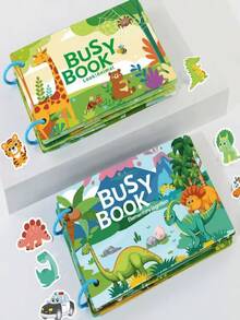 1/4 Libro interactivo ocupado, enriquecimiento de habilidades artesanales, aprendizaje y entretenimiento silencioso, pegatinas desprendibles, desarrollo del poder cerebral, mejora de la destreza manual, pequeño regalo para fiesta de Navidad - Multicolor - Ver 3