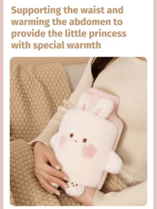  1pack 1000ml Premium Faux Fur Hot Water Bottle For Soothing Pain Relief And Comfort - Ideal For Neck, Back, Shoulder, Legs, And Menstrual Cramps For Hot Water Bottles For Neck, Back, Shoulder, Legs And Menstrual Cramps For Halloween,Christmas, Thanksgiving Gifts (Due To Different Batches, The Lines And Color May Vary. We Apologize For Any Inconvenience Caused) ﻿